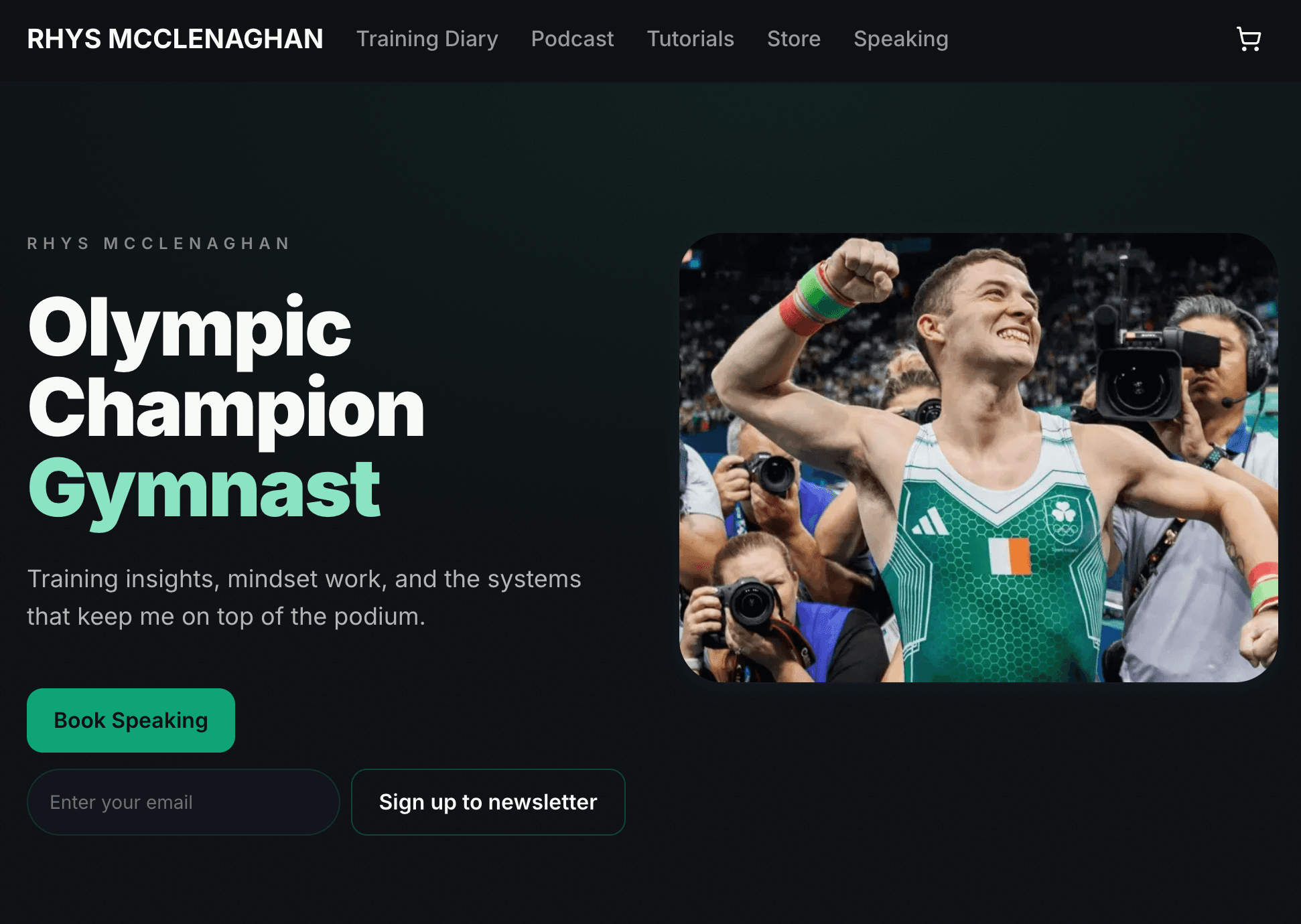 Rhys McClenaghan website homepage